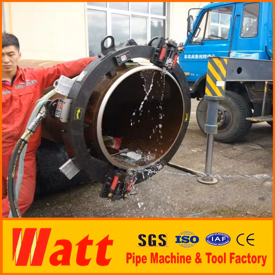 Máquina de chanfrar e cortar tubos com estrutura dividida, cortador de tubo frio